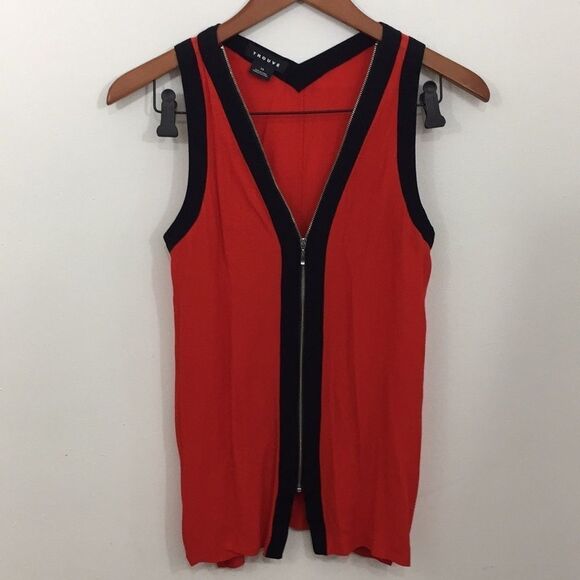 Trouve orange and black zipper detail top‎ - Picture 1 of 4